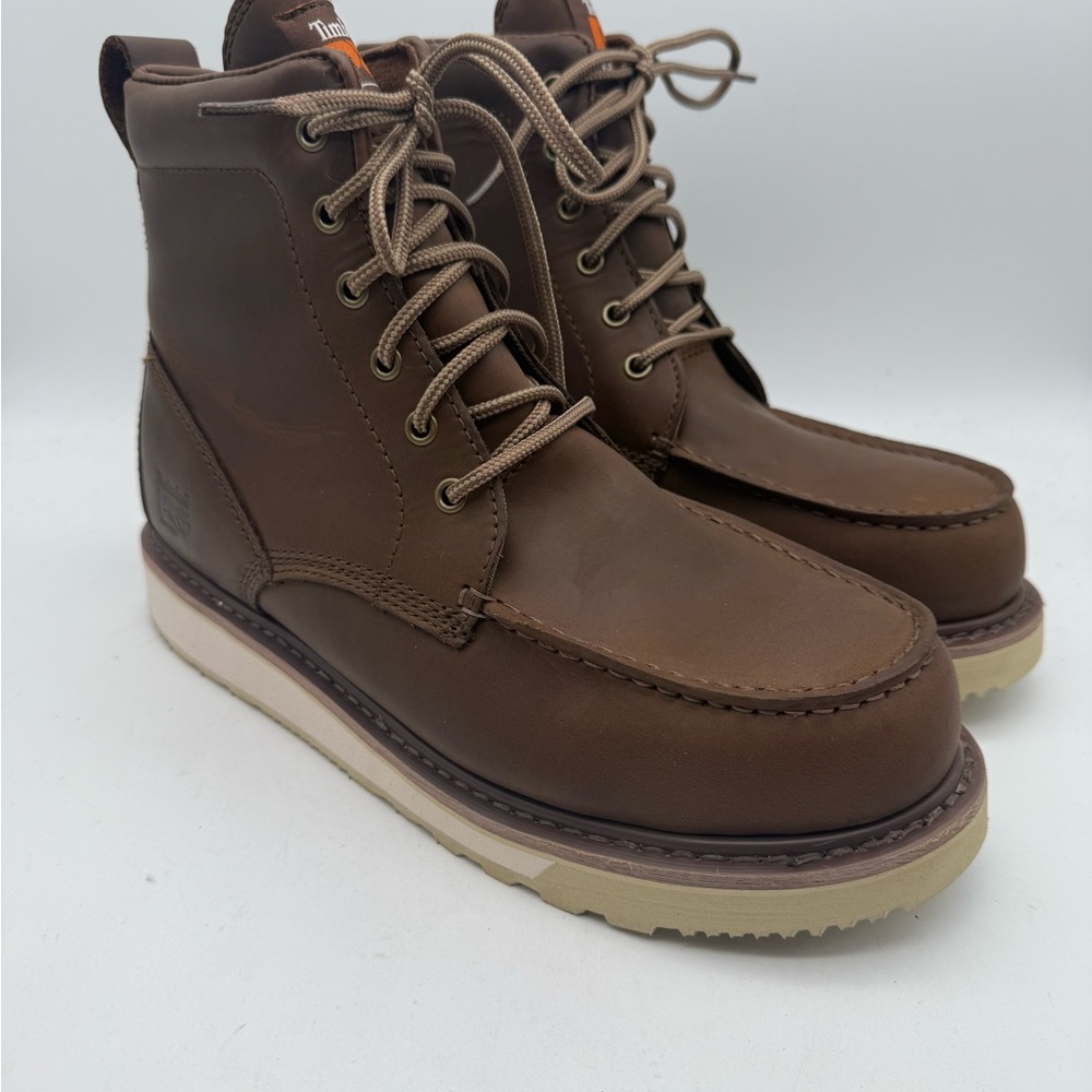 BRAND NEW Men's Timberland PRO Wedge 6" Soft Toe Moc-Toe Boots Brown